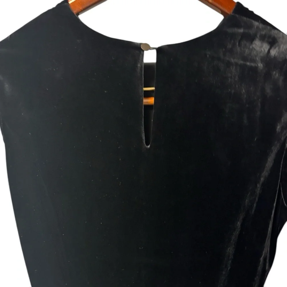 Veronica Beard silk velvet Elegant Black ruched Maxi sleeveless Dress romantic - Picture 11 of 15